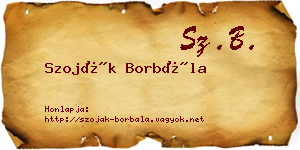 Szoják Borbála névjegykártya